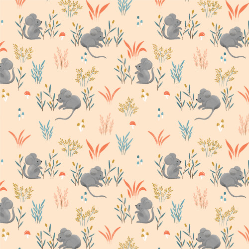 Mouse Meadow From Woodland Creatures By Dominika Godette For Cloud9 Fabrics
