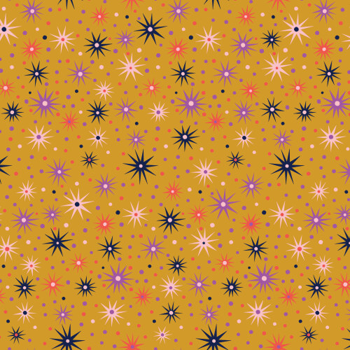 Starlit Dawn from Wonder Jungle in Gold by Pip & Lo for Cloud9 Fabrics (Avail Jun)