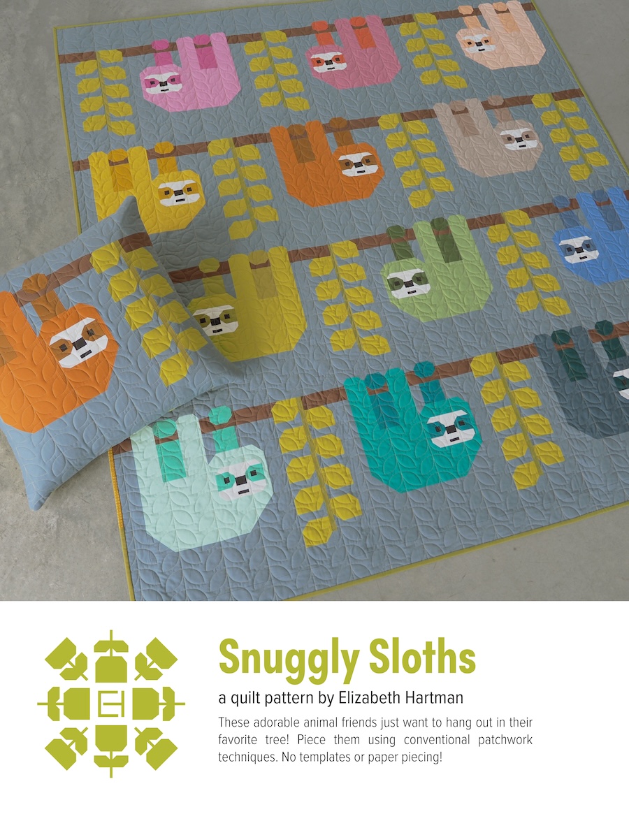 Snuggly Sloths Quilt Pattern By Elizabeth Hartman