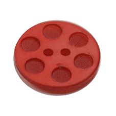 Acrylic Button 2 Hole Indented Circle 12mm Red