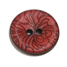 Acrylic Button 2 Hole Engraved 23mm Red