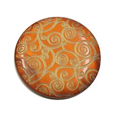 Acrylic Shank Button Gold Embossed 23mm Orange