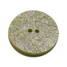 Acrylic Button 2 Hole Metallic 23mm Sage / Silver