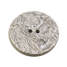 Acrylic Button 2 Hole Metallic 38mm Grey / Silver