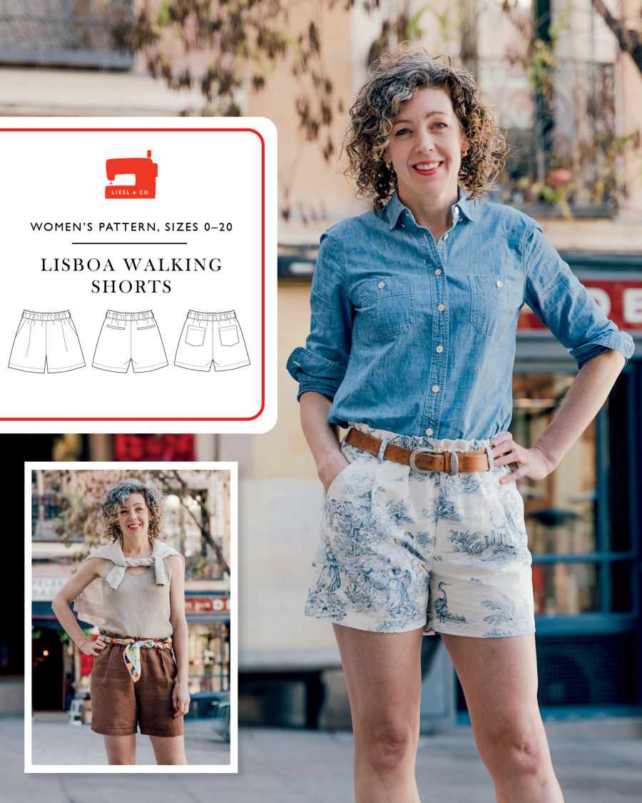 Lisboa Walking Shorts Pattern by Liesl + Co