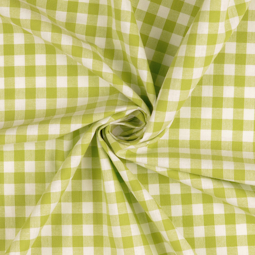Lime / White Yarn Dyed Large Gingham Check from Kobenz by Modelo Fabrics