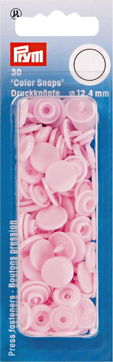 Prym Pale Pink Non-sew Colour Snaps - 12.4mm 30 Pieces