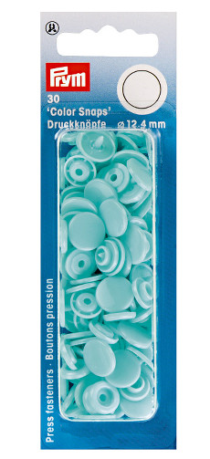 Prym Light Turquoise Non-sew Colour Snaps - 12.4mm 30 Pieces