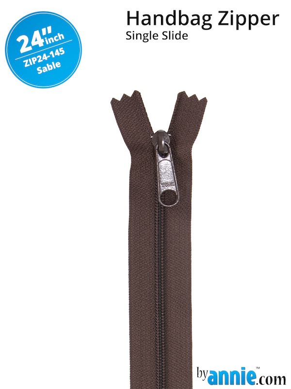 Single Slide Bag Zipper 24in Sable From ByAnnie (ZIP24-145)