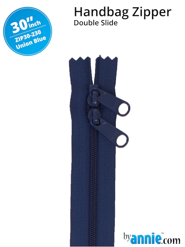 Double Slide Bag Zipper 30in Union Blue From ByAnnie (ZIP30-230)
