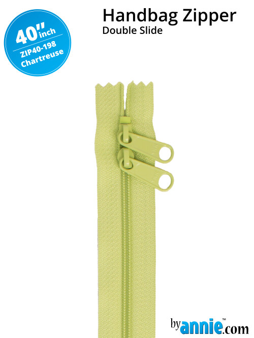 Double Slide Bag Zipper 40in Chartreuse