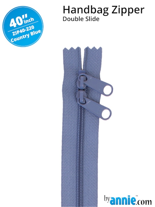 Double Slide Bag Zipper 40in Country Blue From ByAnnie (ZIP40-220)