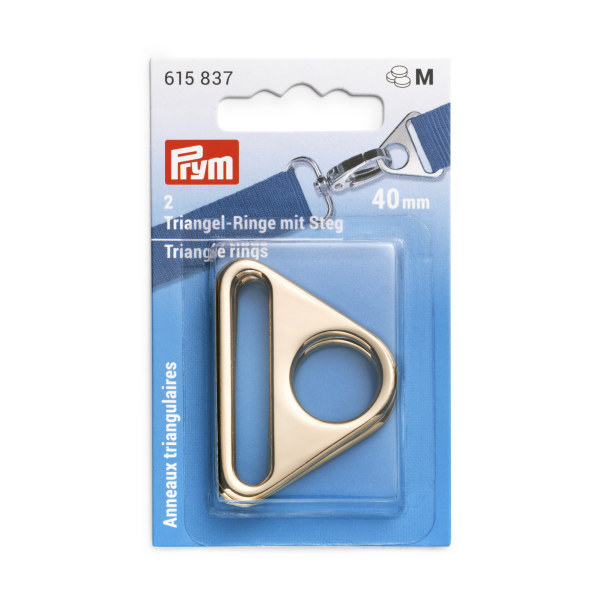 Prym Triangle Rings 40mm New Gold 2 pc