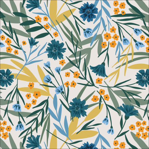Flower Meadow from Baltic Woodland by Maria Galybina For Cloud9 Fabrics