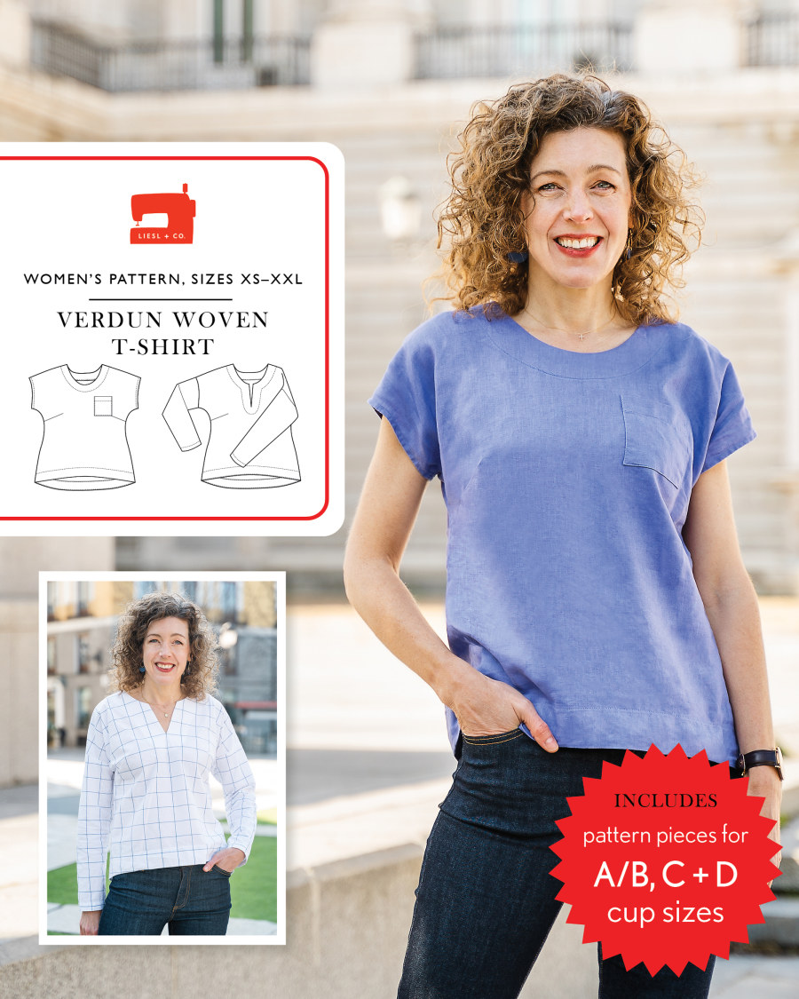 Verdun Woven T-Shirt Pattern by Liesl + Co