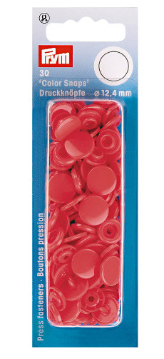 Prym Red Non-sew Colour Snaps - 12.4mm 30 Pieces