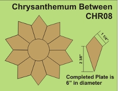 8in Chrysanthemum Small Pack 2 Complete Plates- Paper Piecing