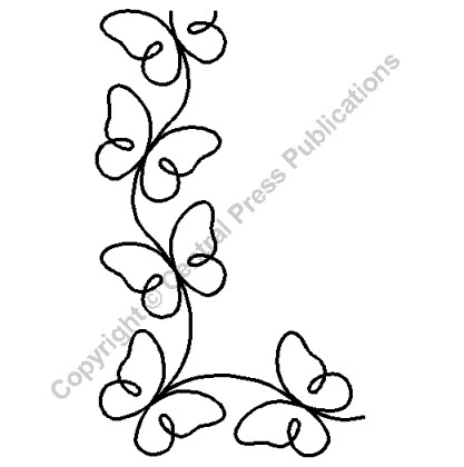 Promise Butterfly Border Quilting Stencil Size: 4 in or 11.4cm