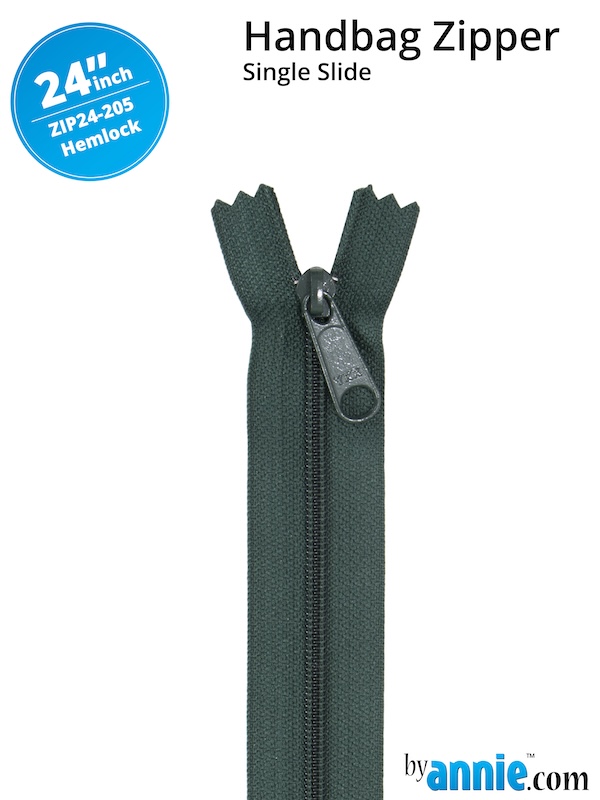 Single Slide Bag Zipper 24in Hemlock From ByAnnie (ZIP24-205)