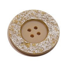 Acrylic Button 4 Hole Metallic 23mm Yellow / Silver