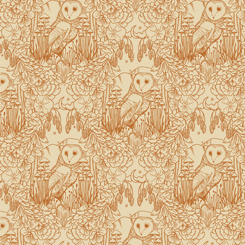 Moonlit Guardian Sepia from Coyote Hill by Katie O'Shea for AGF