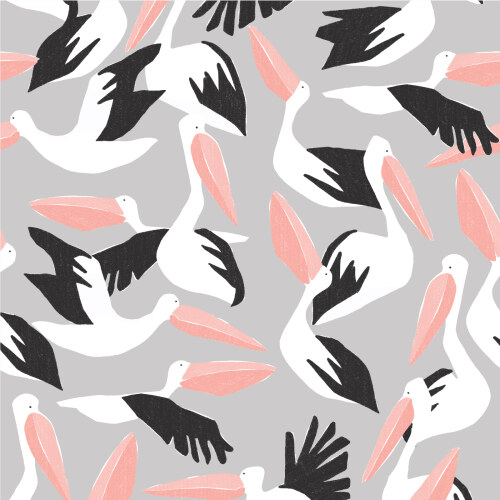 Pelicans From From Coexisting In Rayon By Ophelia Pang For Cloud9 Fabrics (Due Oct)