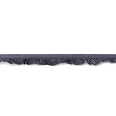 Dark Grey Ruffle Edge Elastic - 14mm X 25m