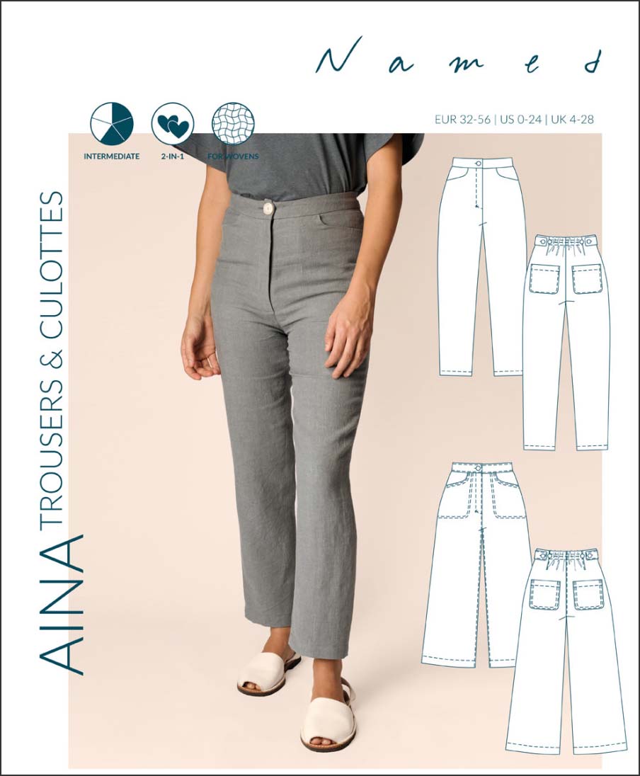 Aina Trousers and Culottes Pattern by Named Clothing