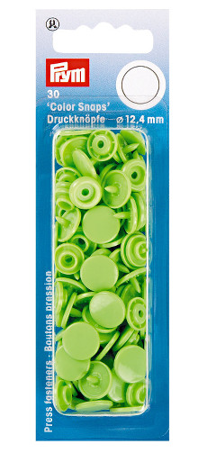 Prym Apple Green Non-sew Colour Snaps - 12.4mm 30 Pieces