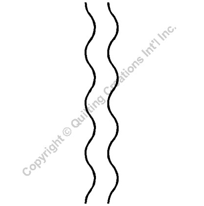 Wavy Border Quilting Stencil Size: 1 in or 4.5cm