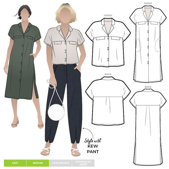 Monty Shirt and Dress Pattern Size 4-16 By Style Arc