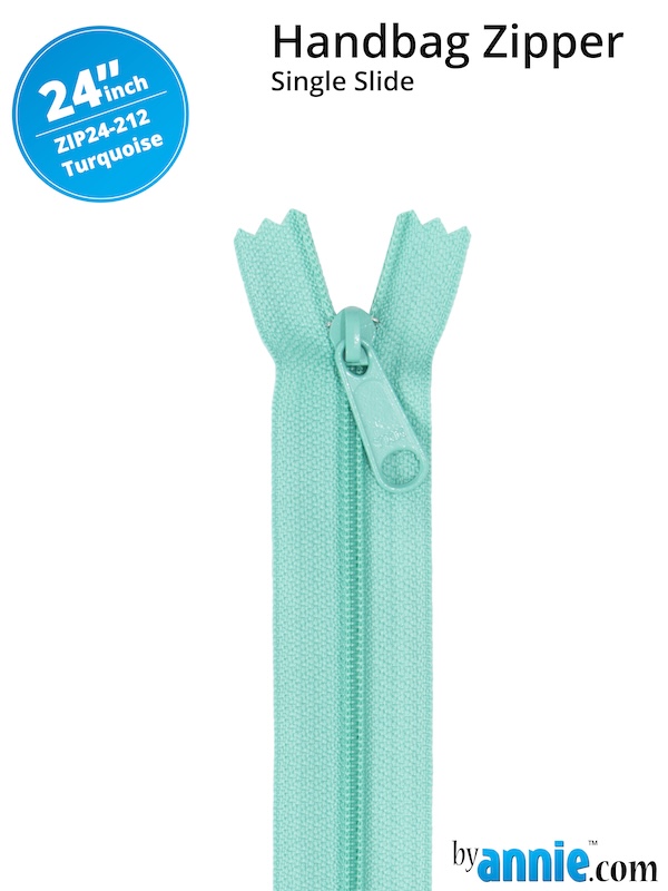 Single Slide Bag Zipper 24in Turquoise From ByAnnie (ZIP24-212)
