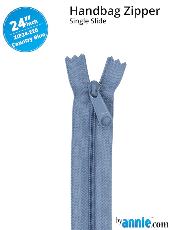 Single Slide Bag Zipper 24in Country Blue From ByAnnie (ZIP24-220)