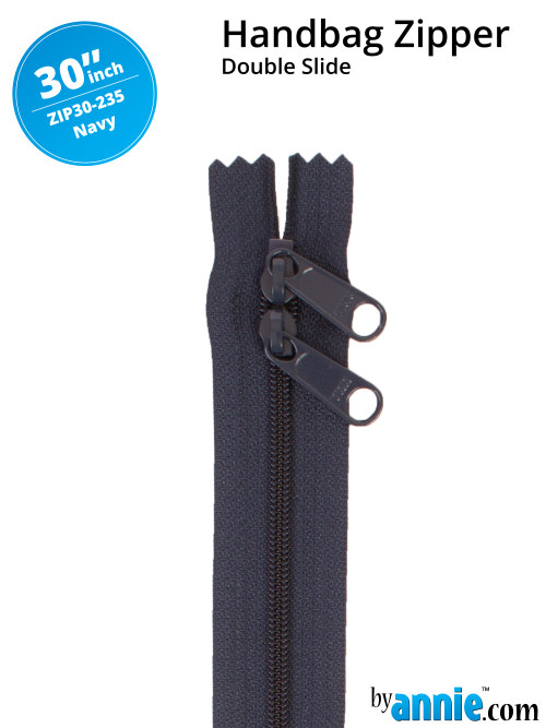 Double Slide Bag Zipper 30in Navy From ByAnnie