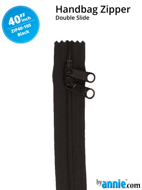 Double Slide Bag Zipper 40in Black