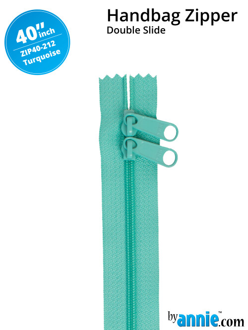 Double Slide Bag Zipper 40in Turquoise