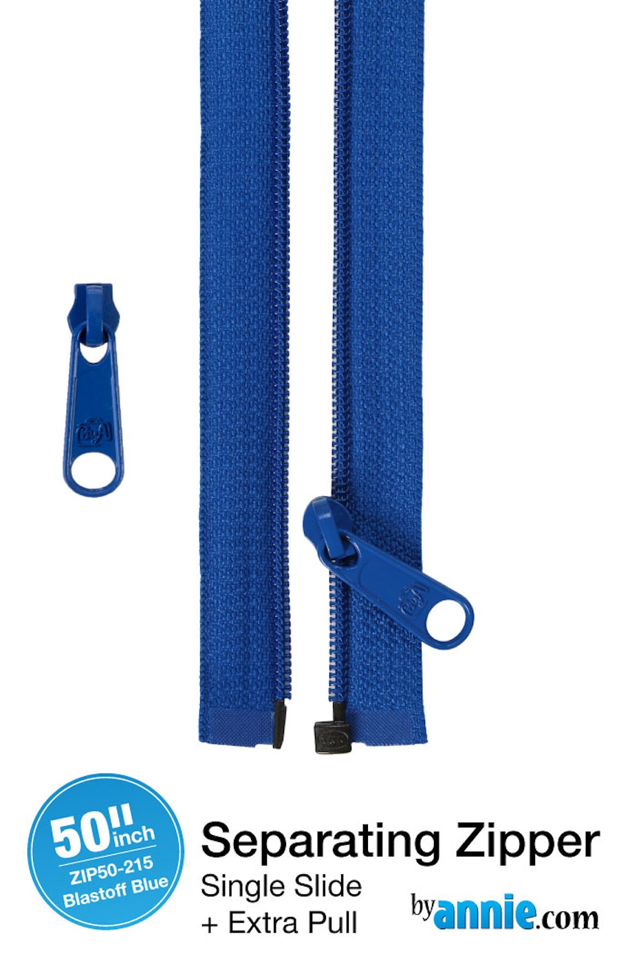 Double Slide Bag Zipper 50in Blastoff Blue From Byannie