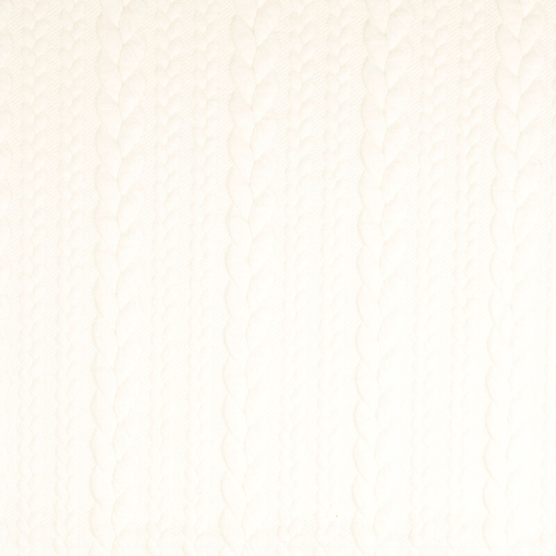 Soft White Cable Jacquard Knit from Barso by Modelo Fabrics