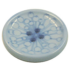 Acrylic Button 4 Hole Seed Head Engraved 28mm Pale Blue