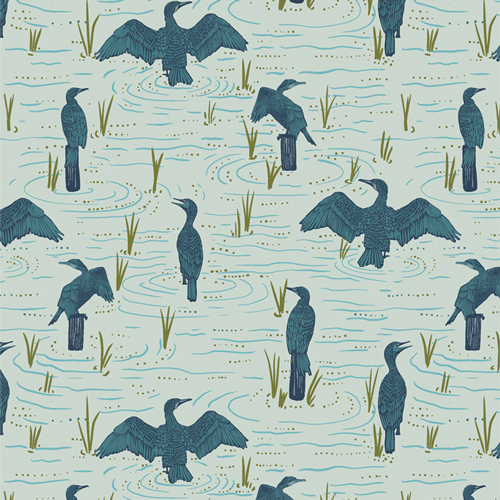 Bird Watching Serene from Tomales Bay by Katie O'shea for AGF in Cotton for AGF