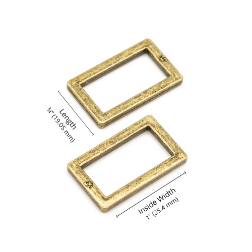 Rectangle Ring - Antique Brass - 1 in (24mm) Pack of 2 From ByAnnie