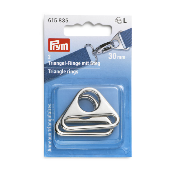 Prym Triangle Rings 30mm Silv-Col. 2 pc