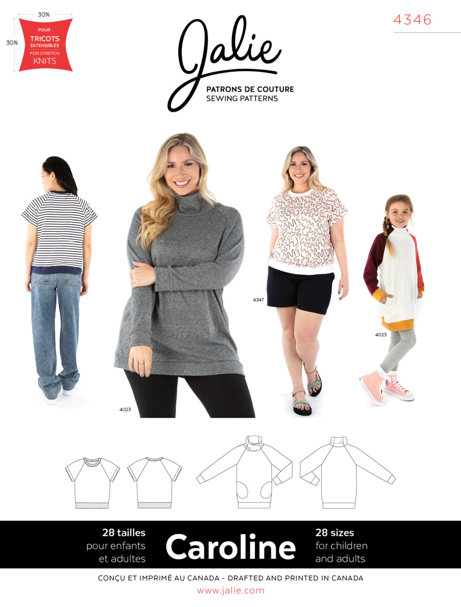 Caroline Raglan Tee and Tunic Pattern by Jalie