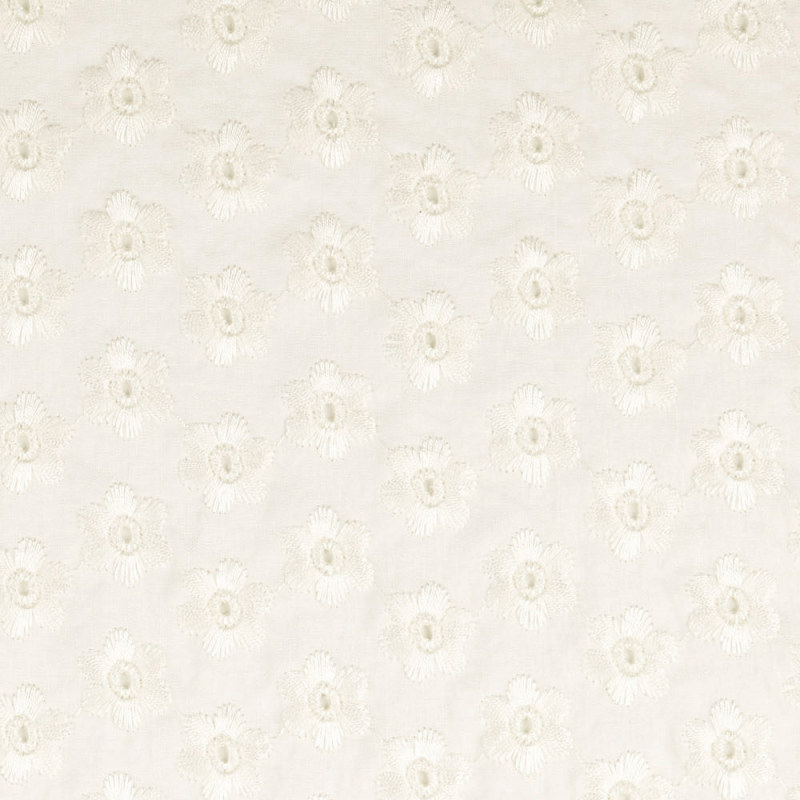 White Embroidered Viscose Lawn from Pella by Modelo Fabrics