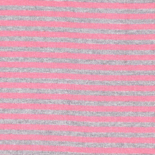 Pink / Heathered Grey Striped Tubular Ribbing by Modelo Fabrics