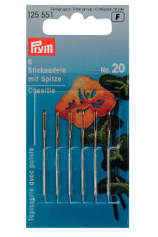 Prym Embroidery Needles Chenille Sharp Point No.20 With 6pcs