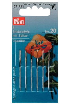 Prym Needles Chenille Sharp Point No.20 With 6pcs