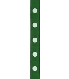 Spot Print Ribbon 3/8in 9mm Emerald/white 50yds / 46m