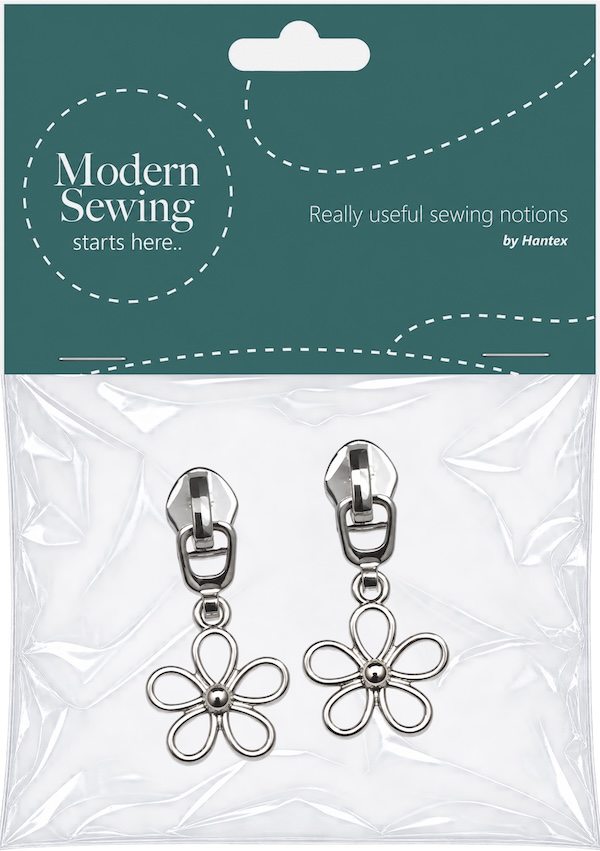 Silver Flower Heavy Duty #5 Zip Pull Pack Of 2