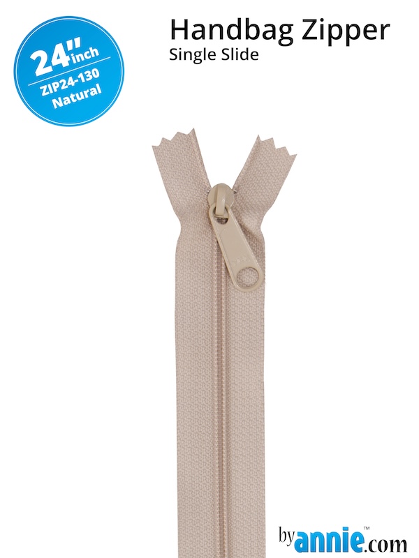 Single Slide Bag Zipper 24in Natural From ByAnnie (ZIP24-130)